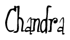 The image is a stylized text or script that reads 'Chandra' in a cursive or calligraphic font.