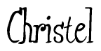 The image is of the word Christel stylized in a cursive script.