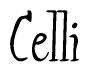 The image contains the word 'Celli' written in a cursive, stylized font.