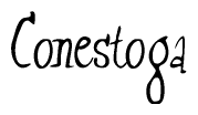 The image is of the word Conestoga stylized in a cursive script.