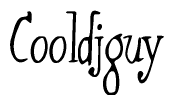 The image contains the word 'Cooldjguy' written in a cursive, stylized font.