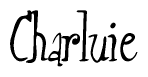 The image is of the word Charluie stylized in a cursive script.