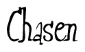 The image is of the word Chasen stylized in a cursive script.