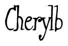 The image is a stylized text or script that reads 'Cherylb' in a cursive or calligraphic font.