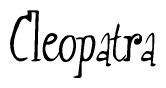 The image is a stylized text or script that reads 'Cleopatra' in a cursive or calligraphic font.