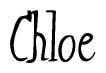 The image is of the word Chloe stylized in a cursive script.