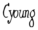 The image contains the word 'Cyoung' written in a cursive, stylized font.