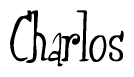 The image is of the word Charlos stylized in a cursive script.