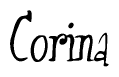 The image contains the word 'Corina' written in a cursive, stylized font.