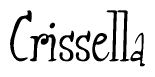 The image contains the word 'Crissella' written in a cursive, stylized font.