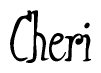 The image contains the word 'Cheri' written in a cursive, stylized font.