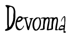 The image contains the word 'Devonna' written in a cursive, stylized font.