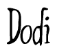 The image is of the word Dodi stylized in a cursive script.
