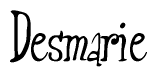 The image is of the word Desmarie stylized in a cursive script.