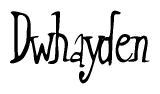 The image contains the word 'Dwhayden' written in a cursive, stylized font.