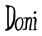 The image contains the word 'Doni' written in a cursive, stylized font.