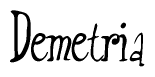 The image is of the word Demetria stylized in a cursive script.