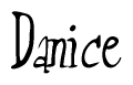 The image contains the word 'Danice' written in a cursive, stylized font.