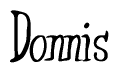 The image contains the word 'Donnis' written in a cursive, stylized font.