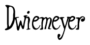 The image contains the word 'Dwiemeyer' written in a cursive, stylized font.