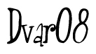 The image contains the word 'Dvar08' written in a cursive, stylized font.