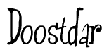 The image is a stylized text or script that reads 'Doostdar' in a cursive or calligraphic font.