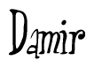 The image contains the word 'Damir' written in a cursive, stylized font.