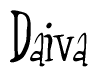 The image is a stylized text or script that reads 'Daiva' in a cursive or calligraphic font.