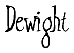 The image is a stylized text or script that reads 'Dewight' in a cursive or calligraphic font.
