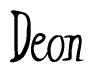 The image is a stylized text or script that reads 'Deon' in a cursive or calligraphic font.