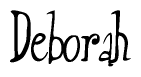 The image is a stylized text or script that reads 'Deborah' in a cursive or calligraphic font.