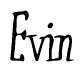 The image is a stylized text or script that reads 'Evin' in a cursive or calligraphic font.