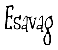 The image is a stylized text or script that reads 'Esavag' in a cursive or calligraphic font.