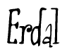 The image contains the word 'Erdal' written in a cursive, stylized font.