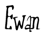 The image contains the word 'Ewan' written in a cursive, stylized font.