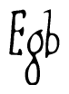 The image is of the word Egb stylized in a cursive script.