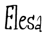 The image is of the word Elesa stylized in a cursive script.