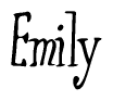 The image contains the word 'Emily' written in a cursive, stylized font.