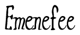 The image contains the word 'Emenefee' written in a cursive, stylized font.