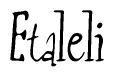 The image is a stylized text or script that reads 'Etaleli' in a cursive or calligraphic font.