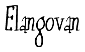 The image contains the word 'Elangovan' written in a cursive, stylized font.