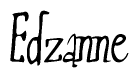 The image is of the word Edzanne stylized in a cursive script.