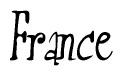 The image contains the word 'France' written in a cursive, stylized font.