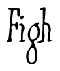 The image contains the word 'Figh' written in a cursive, stylized font.