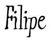 The image is of the word Filipe stylized in a cursive script.