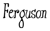 The image is of the word Ferguson stylized in a cursive script.