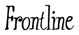 The image is of the word Frontline stylized in a cursive script.