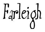 The image is of the word Farleigh stylized in a cursive script.