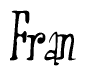 The image is of the word Fran stylized in a cursive script.