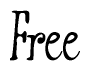 The image contains the word 'Free' written in a cursive, stylized font.